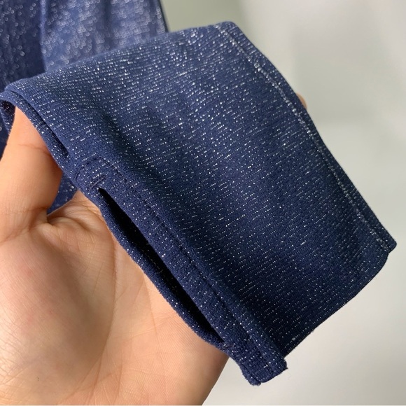 Athleta Women's Speedlight Glow Navy Sparkle Long Sleeve Top Size Small - Picture 10 of 11